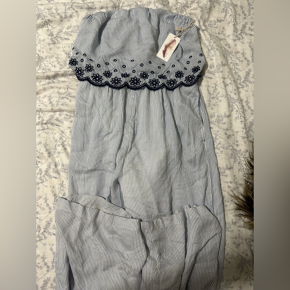 Jessica Simpson strapless pant suit
